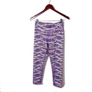 CK Bradley Purple Patterned Cropped Leggings